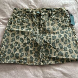 Blanknyc leopard denim skirt